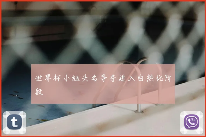 世界杯小组头名争夺进入白热化阶段